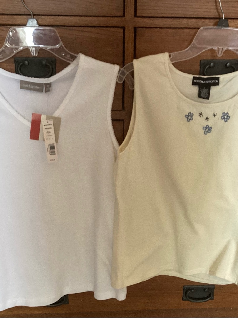 2 tank tops, one price — Norton McNaughton & Croft & Barrow - White & cream top